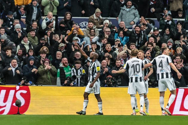 UEFA Champions League Matchday 7 of 8 Newcastle United v PSV Eindhoven Yoane Wissa of Newcastle United celebrates his goal to make it 1-0 during the UEFA Champions League Matchday 7 of 8 Newcastle United v PSV Eindhovenn at St. James s Park, Newcastle, United Kingdom, 21st January 2026 (Photo by Mark Cosgrove News Images) Newcastle St. James s Park Tyne and Wear United Kingdom Copyright: xMarkxCosgrove NewsxImagesx