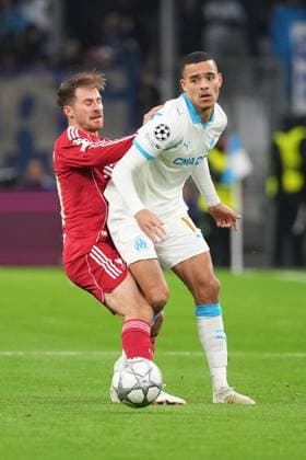 Mason Greenwood of Marseille and Alexis Mac Allister of Liverpool Marseille v Liverpool, UEFA Champions League, Group Stage, Football, Orange Velodrome, Marseille, France - 21 Jan 2026Marseille Orange Vélodrome France EDITORIAL USE ONLY No use with unauthorised audio, video, data, fixture lists, club league logos or live services. Online in-match use limited to 120 images, no video emulation. No use in betting, games or single club league player publications. Copyright: xDavexWinter Shutterstockx 16348361aw