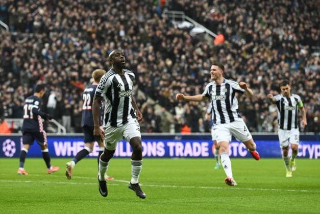Yoane Wisse of Newcastle United celebrates scoring their first goal Newcastle United v PSV Eindhoven, UEFA Champions League, Group Stage, Football, St James Park, Newcastle, UK - 21 Jan 2026Newcastle St James Park United Kingdom EDITORIAL USE ONLY No use with unauthorised audio, video, data, fixture lists, club league logos or live services. Online in-match use limited to 120 images, no video emulation. No use in betting, games or single club league player publications. Copyright: xRichardxLee Shutterstockx 16348359ac