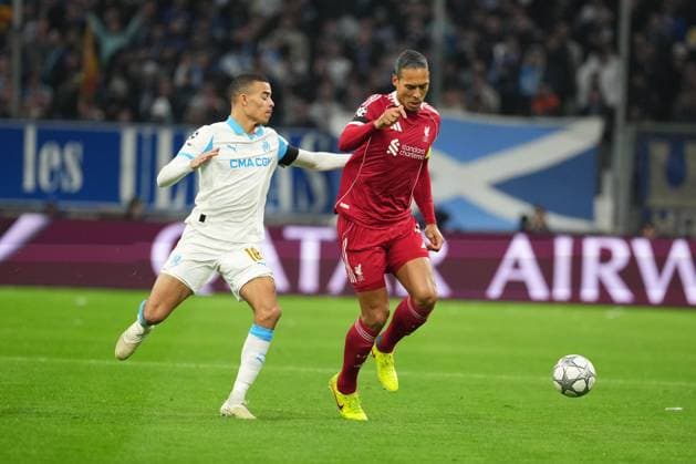 Virgil van Dijk of Liverpool and Mason Greenwood of Marseille Marseille v Liverpool, UEFA Champions League, Group Stage, Football, Orange Velodrome, Marseille, France - 21 Jan 2026Marseille Orange Vélodrome France EDITORIAL USE ONLY No use with unauthorised audio, video, data, fixture lists, club league logos or live services. Online in-match use limited to 120 images, no video emulation. No use in betting, games or single club league player publications. Copyright: xDavexWinter Shutterstockx 16348361ba
