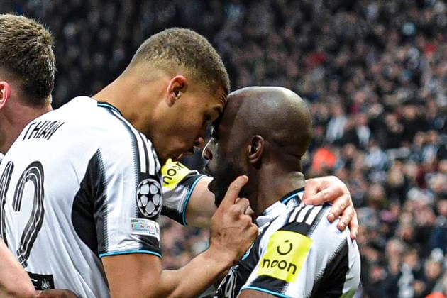 Newcastle United v PSV Eindhoven UEFA Champions League Yoane Wissa of Newcastle United celebrates his goal with Malick Thiaw during the UEFA Champions League match at St. James s Park, Newcastle 21 01 2026 UK Newspapers OUT Copyright: xJamiexJohnstonx FIL-22840-0094