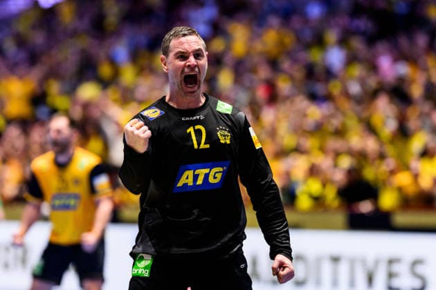 260121 Goalkeeper Andreas Palicka of Sweden celebrates during the EHF European Handball Championship preliminary round match between Sweden and Croatia on January 21, 2026 in Malmö. Photo: Petter Arvidson BILDBYRAN kod PA PA1130 handball handboll handball handbolls-em 2026 sverige sweden croatia kroatien ehf european handball championship sverige bbeng grappa33 jubel sverige sweden celebrates *** 260121 Goalkeeper Andreas Palicka of Sweden celebrates during the EHF European Handball Championship preliminary round match between Sweden and Croatia on January 21, 2026 in Malmö Photo Petter Arvidson BILDBYRAN kod PA PA1130 handball handball handballs em 2026 sverige sweden croatia kroatien ehf european handball championship sverige bbeng grappa33 jubel sverige sweden celebrates  Copyright: PETTERxARVIDSON BB260121PA208