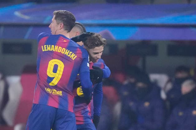 SK Slavia Praha v FC Barcelona, Barca - UEFA Champions League 2025 26 League Phase MD7 Fermin Lopez central midfield of Barcelona and Spain celebrates after scoring his sides second goal during the UEFA Champions League 2025 26 League Phase MD7 match between SK Slavia Praha and FC Barcelona at Eden Arena on January 21, 2026 in Prague, Czech Republic. Prague Czech Republic  Copyright: xJosexBretonx originalFilename:bretonhernandez-skslavia260121_npQdm.jpg