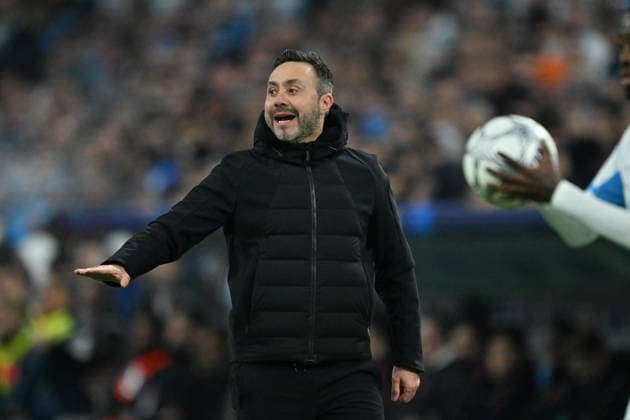 Marseille v Liverpool - UEFA Champions League MARSEILLE, FRANCE - JANUARY 21: Marseille Roberto De Zerbi is seen during the UEFA Champions League week 7 football match between Olympique Marseille and Liverpool at Stade Velodrome in Marseille, France, on January 21, 2026. Mustafa Yalcin Anadolu Marseille France. Editorial use only. Please get in touch for any other usage.  Copyright: x2026xAnadoluxMustafaxYalcinx