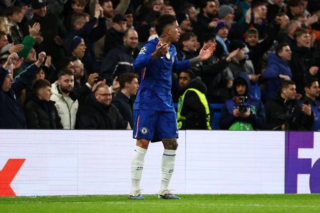 Enzo Fernandez of Chelsea reacts after his goal is disallowed Chelsea v Pafos, UEFA Champions League, Group Stage, Football, Stamford Bridge, London, UK - 21 Jan 2026London Stamford Bridge United Kingdom EDITORIAL USE ONLY No use with unauthorised audio, video, data, fixture lists, club league logos or live services. Online in-match use limited to 120 images, no video emulation. No use in betting, games or single club league player publications. Copyright: xSimonxDael Shutterstockx 16348356s