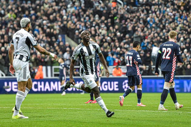 Newcastle United v PSV Eindhoven UEFA Champions League Yoane Wissa of Newcastle United celebrates his goal during the UEFA Champions League match at St. James s Park, Newcastle 21 01 2026 UK Newspapers OUT Copyright: xJamiexJohnstonx FIL-22840-0115