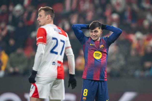 Disappoited Pedri during UEFA Champions league match, SK Slavia Praha - FC Barcelona, Barca , 21 january 2026, Fortuna Arena, Praha, Czech republic Copyright: xMICHALxFAJT,ZOSPORTU.SKx MAR_9920