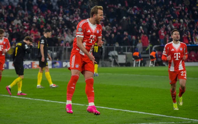21.01.2026, xemx, Fussball UEFA Champions League, FC Bayern Muenchen - Union Saint-Gilloise v.l. Harry Kane (FC Bayern Muenchen) Jubel, Torjubel, celebrate the goal, jubelt ueber das Tor zum 2:0 (DFL DFB REGULATIONS PROHIBIT ANY USE OF PHOTOGRAPHS as IMAGE SEQUENCES and or QUASI-VIDEO) Muenchen