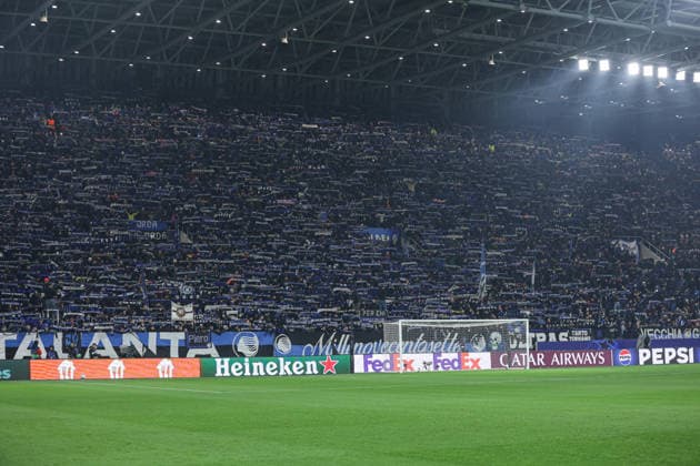 Atalanta supporters during the Uefa Champions League 25 26 soccer match between Atalanta B.C.and Athletic Club Bilbao at the New Balance Arena in Bergamo, Italy - Wednesday, January 21, 2026. - Soccer .  Copyright: xStefanoxNicoli LaPressex