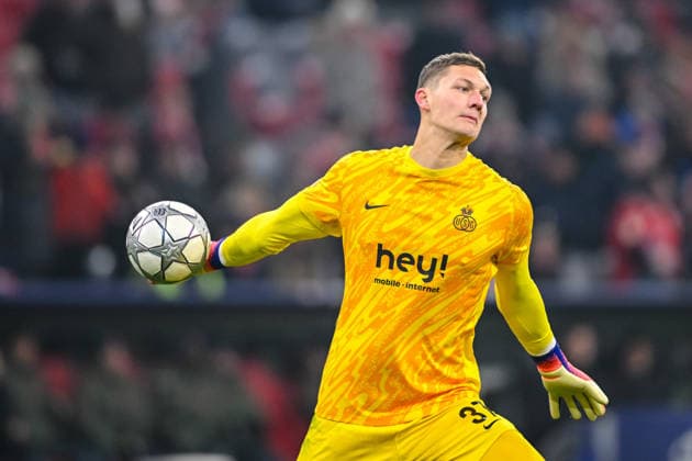 Torwart Kjell Scherpen (R. Union Saint-Gilloise) controls the Ball during the UEFA Champions League 2025 26 League Phase MD7 match between FC Bayern München and R. Union Saint-Gilloise at Football Arena Munich on January 21, 2026 in Munich, Germany. (Photo by Harry Langer DeFodi Images) -