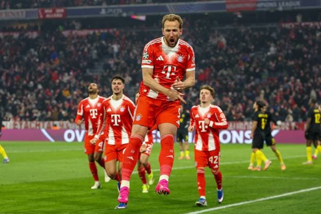 Torjubel von Harry Kane 9 (FC Bayern Muenchen) zum 1:0, FC Bayern Muenchen vs. Royale Union Saint-Gilloise, Fussball, Champions League, 7. Spieltag, 21.01.2026 Muenchen Bayern Deutschland *** Goal celebration of Harry Kane 9 FC Bayern Muenchen to 1 0, FC Bayern Muenchen vs Royale Union Saint Gilloise, Football, Champions League, Matchday 7, 21 01 2026 Muenchen Bayern Germany Copyright: xkolbert-press ChristianxKolbertx
