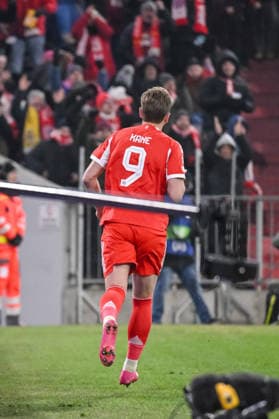 Harry Kane (FC Bayern München) celebrates after scoring his team s first goal during the UEFA Champions League 2025 26 League Phase MD7 match between FC Bayern München and R. Union Saint-Gilloise at Football Arena Munich on January 21, 2026 in Munich, Germany. (Photo by Harry Langer DeFodi Images) -