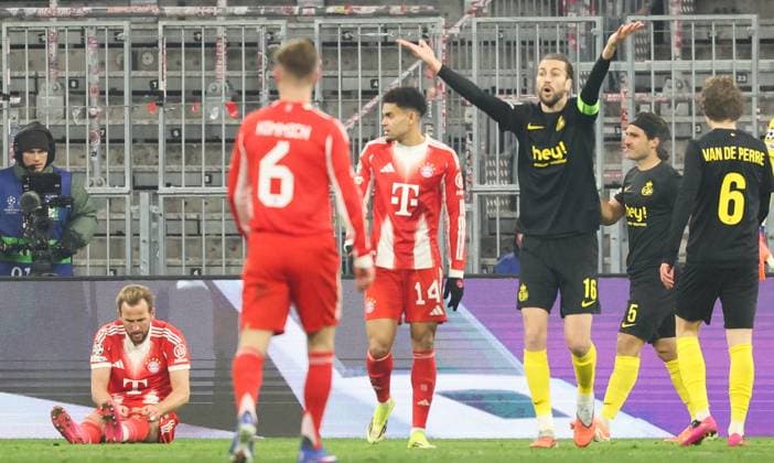 Union s Christian Burgess gestures during a soccer game between German FC Bayern Munich and Belgian Royale Union Saint-Gilloise, on Wednesday 21 January 2026 in Munich, on the seventh day of the League phase of the UEFA Champions League tournament. VIRGINIExLEFOUR  x157570387x