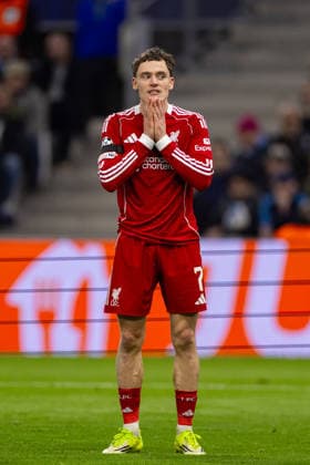 Football - UEFA Champions League - League Phase - Olympique de Marseille v Liverpool FC MARSEILLE, FRANCE - Wednesday, January 21, 2026: Liverpool s Florian Wirtz reacts to seeing his shot saved during the UEFA Champions League match between Olympique de Marseille and Liverpool FC at the Stade VÃ lodrome. (Photo by David Rawcliffe Propaganda) MARSEILLE Stade VÃ lodrome BOUCHES-DU-RHÃ NE FRANCE  Copyright: xDavidxRawcliffex P2026-01-21-Marseille_Liverpool-101