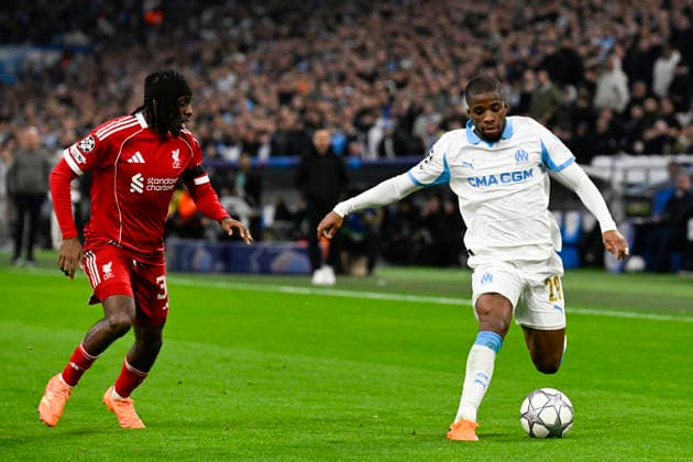 FOOTBALL : Olympique de Marseille VS Liverpool FC - UEFA Champions League - 21 01 2025 Hamed TraorÃ (OM) - UEFA Champions League match between Olympique de Marseille and Liverpool FC on January 21, 2026 at the Orange Velodrome Stadium in Marseille. MarseilleFrance  Copyright: xWilliamxCannarellax