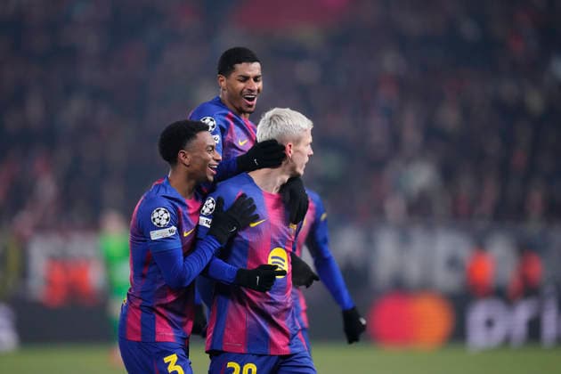 SK Slavia Praha v FC Barcelona, Barca - UEFA Champions League 2025 26 League Phase MD7 Dani Olmo attacking midfield of Barcelona and Spain celebrates after scoring his sides first goal during the UEFA Champions League 2025 26 League Phase MD7 match between SK Slavia Praha and FC Barcelona at Eden Arena on January 21, 2026 in Prague, Czech Republic. Prague Czech Republic  Copyright: xJosexBretonx originalFilename:bretonhernandez-skslavia260121_npCcn.jpg