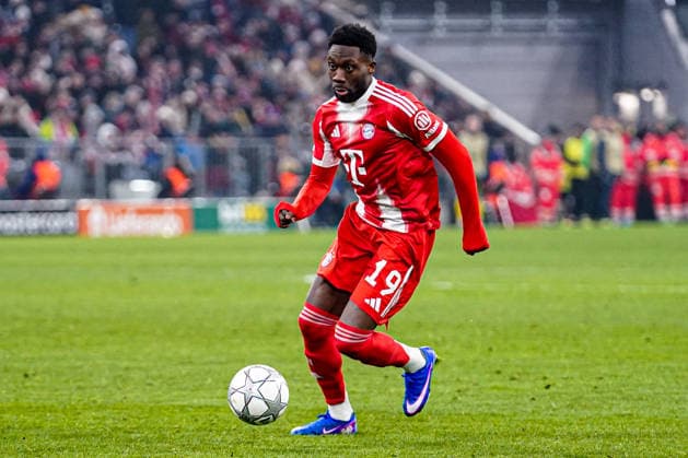 2026-01-21 FC Bayern München v R. Union Saint-Gilloise - UEFA Champions League 2025 26 League Phase MD7 MUNICH, GERMANY - JANUARY 21: Alphonso Davies of FC Bayern Munchen dribbles during the UEFA Champions League 2025 26 League Phase MD7 match between FC Bayern M++nchen and R. Union Saint-Gilloise at Football Arena Munich on January 21, 2026 in Munich, Germany. Munich Football Arena Munich Germany Content not available for redistribution in The Netherlands directly or indirectly through any third parties. Copyright: xAndrexWeeningx