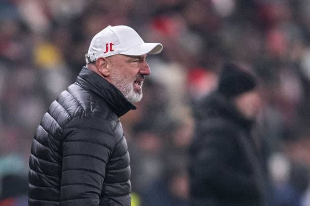 angry Jindrich Trpisovsky during UEFA Champions league match, SK Slavia Praha - FC Barcelona, Barca , 21 january 2026, Fortuna Arena, Praha, Czech republic Copyright: xMICHALxFAJT,ZOSPORTU.SKx MAR_0117