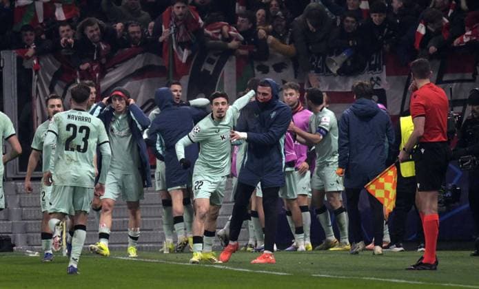 Foto IPP Paolo Bona Bergamo 21 01 2026 UEFA Champions League di Calcio stagione 2025 2026 partita Atalanta-Atletico Bilbao Nella foto Nico Serrano esulta dopo il gol del 1-2 Italy Photo Press Worldwide Copyright italy Italy ITALY  Copyright: xR4924_italyphotopressx