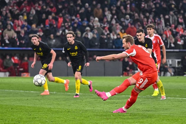 Harry Kane (FC Bayern München) on the penalty kick during the UEFA Champions League 2025 26 League Phase MD7 match between FC Bayern München and R. Union Saint-Gilloise at Football Arena Munich on January 21, 2026 in Munich, Germany. (Photo by Harry Langer DeFodi Images) -