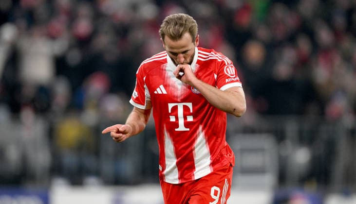 FUSSBALL CHAMPIONS LEAGUE SAISON 2025 2026 Vorrunde 7. Spieltag 21.01.2025 FC Bayern Muenchen - Union Saint-Gilloise Jubel FC Bayern Muenchen nach dem Tor zum 2 - 0, Torschuetze Harry Kane