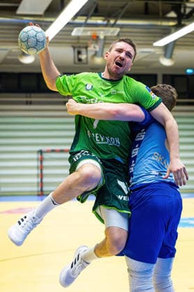 21.01.2026, xovx, Handball Testspiel Handball Bundesliga, HSG Wetzlar - TV Großwallstadt v.l. Dominik Mappes (HSG Wetzlar), Axel Skaarnaes (TV Großwallstadt) Wetzlar-Dutenhofen Sporthalle Dutenhofen Hessen Deutschland (DE)