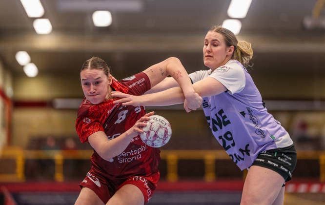 GER, Bensheim, HSG Bensheim Auerbach Flames vs Vfl Oldenburg, Alsco Handball Bundesliga Frauen, Handball, DHB, Spielzeit 2025 2026, Weststadthalle Bensheim, 14. Spieltag im Bild v.l.: Lena Degenhardt (HSG Bensheim Auerbach Flames Frauen 8), Paulina Golla (VfL Oldenburg Handball 29) DFB DFL REGULATIONS PROHIBIT ANY USE OF PHOTOGRAPHS AS IMAGE SEQUENCES AND OR QUASI-VIDEO, 21.01.2026 Copyright: HMBxMedia HendrikxHamelau