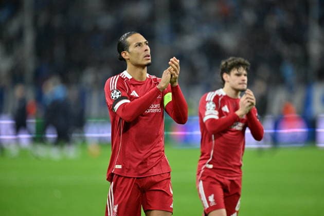 Marseille v Liverpool - UEFA Champions League MARSEILLE, FRANCE - JANUARY 21: Virgil van Dijk of Liverpool celebrates the team s victory after the UEFA Champions League week 7 football match between Olympique Marseille and Liverpool at Stade Velodrome in Marseille, France, on January 21, 2026. Mustafa Yalcin Anadolu Marseille France. Editorial use only. Please get in touch for any other usage.  Copyright: x2026xAnadoluxMustafaxYalcinx