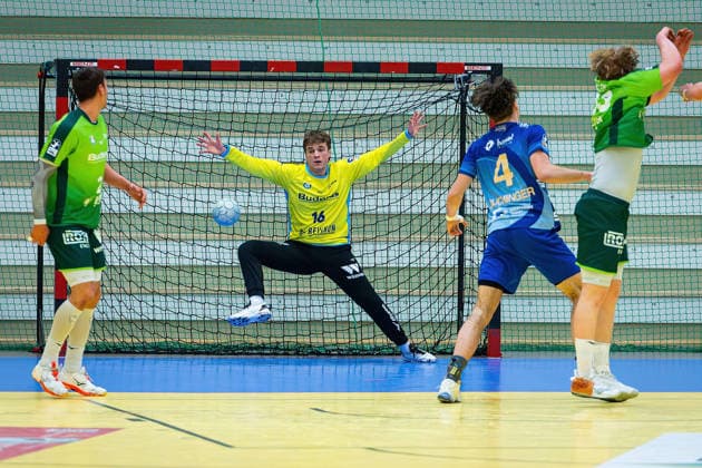 21.01.2026, xovx, Handball Testspiel Handball Bundesliga, HSG Wetzlar - TV Großwallstadt v.l. Jona Schoch (HSG Wetzlar), Hendrik Pantel (HSG Wetzlar), Theo Buchieger (TV Großwallstadt), Georg Löwen (HSG Wetzlar) Wetzlar-Dutenhofen Sporthalle Dutenhofen Hessen Deutschland (DE)