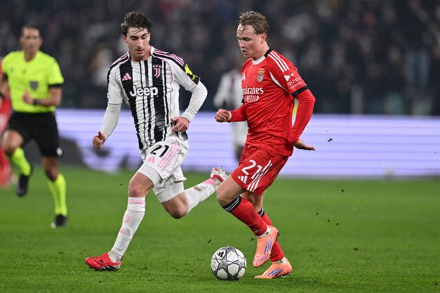 CALCIO - UEFA Champions League - Juventus FC vs SL Benfica Fabio Miretti of Juventus F.C. and Andreas Schjelderup of S.L. Benfica are in action during the UEFA Champions League phase day 7 football match between Juventus F.C. and S.L. Benfica at the Juventus Stadium on January 21, 2026 in Milan, Italy. Turin Italy  Copyright: xIPAxSport ABACAx