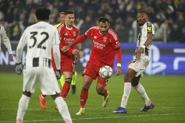 Vangelis Pavlidis of SL Benfica during the Uefa Champions League 2025 26 season football match between Juventus FC and SL Benfica on 21 January 2026 at Allianz Stadium, Turin, Italy. Photo Nderim KACELI  Copyright: xNderimxKaceli IPAxSportx xipa-agency.netx xx IPA_70394131 IPA_Agency_IPA70394131