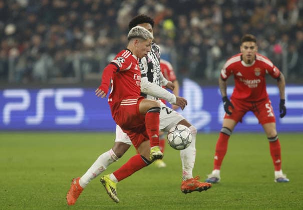 CALCIO - UEFA Champions League - Juventus FC vs SL Benfica Gianluca Prestianni of SL Benfica during the Uefa Champions League 2025 26 season football match between Juventus FC and SL Benfica on 21 January 2026 at Allianz Stadium, Turin, Italy. Photo Nderim KACELI Turin Italy  Copyright: xIPAxSport ABACAx