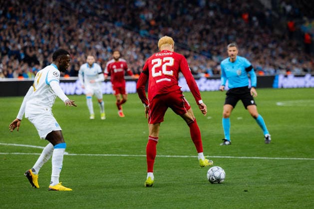 Hugo Ekitike of Liverpool FC in action during the UEFA Champions League game between Olympique de Marseille and Liverpool FC at Stade Velodrome in Marseille, France. Copyright: xPaulinexFiguetx xSPPx Sportspressphoto_SPR84220