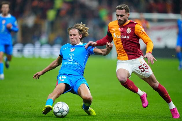 UEFA Champions League Galatasaray SK Vs Atletico de Madrid in Istanbul, Turkey - 21 Jan 2026 Marcos Llorente of Atlético de Madrid and Bar?? Alper Y?lmaz of Galatasaray SK seen in action during the UEFA Champions League match between Galatasaray SK and Atletico de Madrid at Ali Sami Yen Sports Complex. Final score Galatasaray 1 : 1 Atletico de Madrid Istanbul Turkey Copyright: xGokhanxTanerx xSOPAxImagesx GTANER_SOPAImages_GSvATM_Champions-League_Istanbul_TUR_21012026_00009