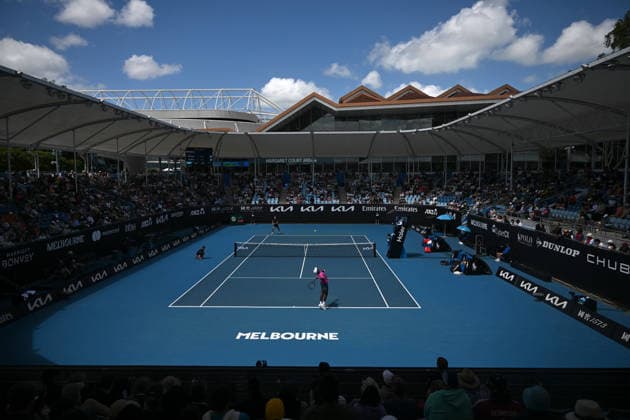 TENNIS AUSTRALIAN OPEN, A general view of the Men™s 2nd round match between Karen Khachanov of Russia and Nishesh Basavareddy of the USA on day 5 of the 2026 Australian Open tennis tournament at Melbourne Park in Melbourne, Wednesday, January 22, 2026. ( NO ARCHIVING MELBOURNE VICTORIA AUSTRALIA  Copyright: xLUKASxCOCHx 20260122159982532941