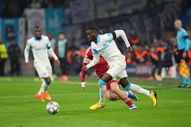 Timothy Weah of Marseille takes on Milos Kerkez of Liverpool Marseille v Liverpool, UEFA Champions League, Group Stage, Football, Orange Velodrome, Marseille, France - 21 Jan 2026Marseille Orange Vélodrome France EDITORIAL USE ONLY No use with unauthorised audio, video, data, fixture lists, club league logos or live services. Online in-match use limited to 120 images, no video emulation. No use in betting, games or single club league player publications. Copyright: xDavexWinter Shutterstockx 16348361jd