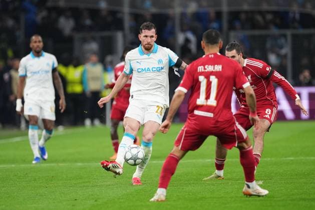 Pierre Emile Hojbjerg of Marseille Marseille v Liverpool, UEFA Champions League, Group Stage, Football, Orange Velodrome, Marseille, France - 21 Jan 2026Marseille Orange Vélodrome France EDITORIAL USE ONLY No use with unauthorised audio, video, data, fixture lists, club league logos or live services. Online in-match use limited to 120 images, no video emulation. No use in betting, games or single club league player publications. Copyright: xDavexWinter Shutterstockx 16348361lo