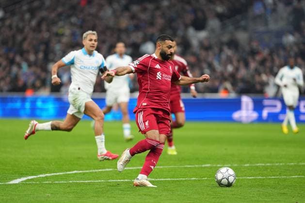 Mohamed Salah of Liverpool Marseille v Liverpool, UEFA Champions League, Group Stage, Football, Orange Velodrome, Marseille, France - 21 Jan 2026Marseille Orange Vélodrome France EDITORIAL USE ONLY No use with unauthorised audio, video, data, fixture lists, club league logos or live services. Online in-match use limited to 120 images, no video emulation. No use in betting, games or single club league player publications. Copyright: xDavexWinter Shutterstockx 16348361oe