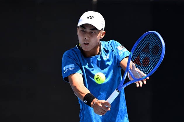 TENNIS AUSTRALIAN OPEN, Rinky Hijikata of Australia in action during the Men™s 2nd round match against Valentin Vacherot of Monaco on day 5 of the 2026 Australian Open tennis tournament at Melbourne Park in Melbourne, Wednesday, January 22, 2026. ( NO ARCHIVING MELBOURNE VICTORIA AUSTRALIA  Copyright: xJAMESxROSSx 20260122119184978440