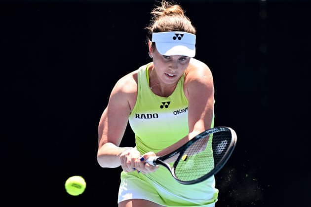 TENNIS AUSTRALIAN OPEN, Linda Noskova of Czechia in action during the Women™s 2nd round match against Taylah Preston of Australia on day 5 of the 2026 Australian Open tennis tournament at Melbourne Park in Melbourne, Wednesday, January 22, 2026. ( NO ARCHIVING MELBOURNE VICTORIA AUSTRALIA  Copyright: xJAMESxROSSx 20260122140852344684