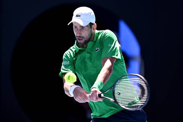 TENNIS AUSTRALIAN OPEN, Novak Djokovic of Serbia in action during the Men™s 2nd round match against Francesco Maestrelli of Italy on day 5 of the 2026 Australian Open tennis tournament at Melbourne Park in Melbourne, Wednesday, January 22, 2026. ( NO ARCHIVING MELBOURNE VICTORIA AUSTRALIA  Copyright: xJOELxCARRETTx 20260122175777903098