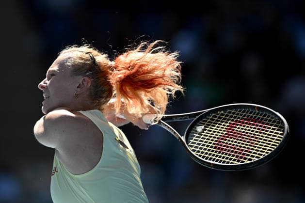 TENNIS AUSTRALIAN OPEN, Katerina Siniakova of Czechia in action during the Women™s 2nd round match against Amanda Anisimova of the USA on day 5 of the 2026 Australian Open tennis tournament at Melbourne Park in Melbourne, Wednesday, January 22, 2026. ( NO ARCHIVING MELBOURNE VICTORIA AUSTRALIA  Copyright: xLUKASxCOCHx 20260122135806404566