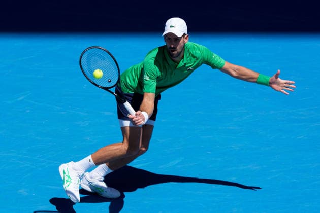 January 22, 2026: 4th seed NOVAK DJOKOVIC of Serbia in action against FRANCESCO MAESTRELLI of Italy on Rod Laver Arena in a Men s Singles 2nd round match on day 5 of the 2026 Australian Open in Melbourne, Australia. DJOKOVIC won 63 62 62. Cal Media Melbourne Australia - ZUMAc04_ 20260122_faf_c04_023 Copyright: xSydneyxLowx