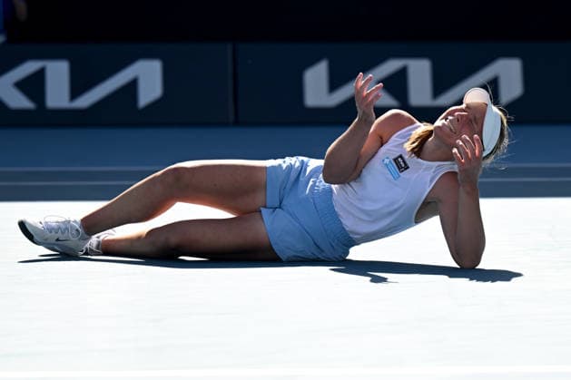 TENNIS AUSTRALIAN OPEN, Maddison Inglis of Australia celebrates match point in the Women™s 2nd round match against Laura Siegemund of Germany on day 5 of the 2026 Australian Open tennis tournament at Melbourne Park in Melbourne, Wednesday, January 22, 2026. ( NO ARCHIVING MELBOURNE VICTORIA AUSTRALIA  Copyright: xLUKASxCOCHx 20260122141402963162