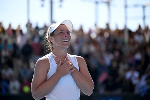 TENNIS AUSTRALIAN OPEN, Maddison Inglis of Australia celebrates her win during the Women™s 2nd round match against Laura Siegemund of Germany on day 5 of the 2026 Australian Open tennis tournament at Melbourne Park in Melbourne, Wednesday, January 22, 2026. ( NO ARCHIVING MELBOURNE VICTORIA AUSTRALIA  Copyright: xLUKASxCOCHx 20260122198616890798