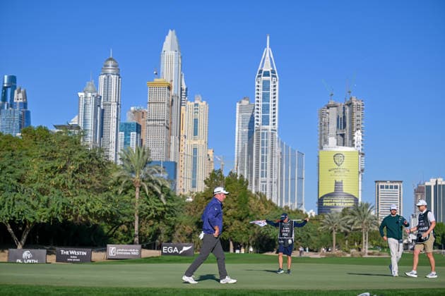 Hero Dubai Desert Classic 2026 in UAE DUBAI, UNITED ARAB EMIRATES - JANUARY 22: Denmark’s Nicolai Hojgaard competes during the Hero Dubai Desert Classic 2026 at Emirates Golf Club in Dubai, United Arab Emirates on January 22, 2026. Waleed Zein Anadolu Dubai United Arab Emirates. Editorial use only. Please get in touch for any other usage.  Copyright: x2026xAnadoluxWaleedxZeinx
