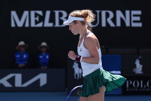 Laura Siegemund (GER) macht die Faust und jubelt, Jubel, Freude, Emotion, Australian Open 2026, Melbourne Park, Melbourne, Victoria, Australia. Copyright: xJuergenxHasenkopfx