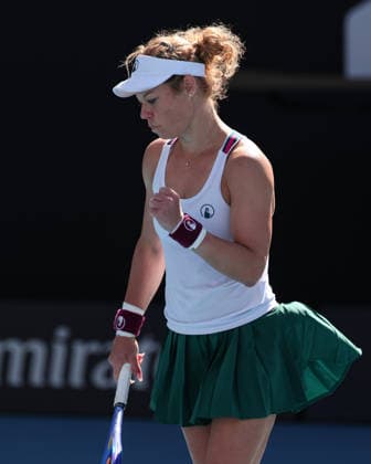 Laura Siegemund (GER) macht die Faust und jubelt, Jubel, Freude, Emotion, Australian Open 2026, Melbourne Park, Melbourne, Victoria, Australia. Copyright: xJuergenxHasenkopfx