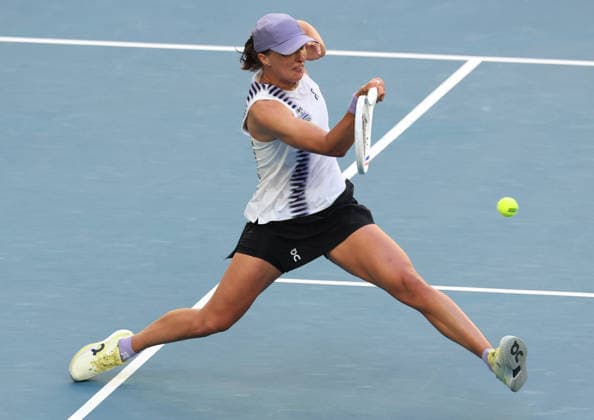 January 22, 2026, Melbourne, Victoria, Australia: IGA SWIATEK of Poland during the match against M. Bouzkova of Czech Republic in the second round of Australian Open, Melbourne, Australia. Swiatek won 6:2, 6:3 Melbourne Australia - ZUMAc278 20260122_zsp_c278_033 Copyright: xMarcinxCholewinskix
