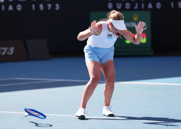Maddison Inglis (AUS) jubelt nach dem Sieg, Jubel, Freude, Emotion Australian Open 2026, Melbourne Park, Melbourne, Victoria, Australia. Copyright: xJuergenxHasenkopfx